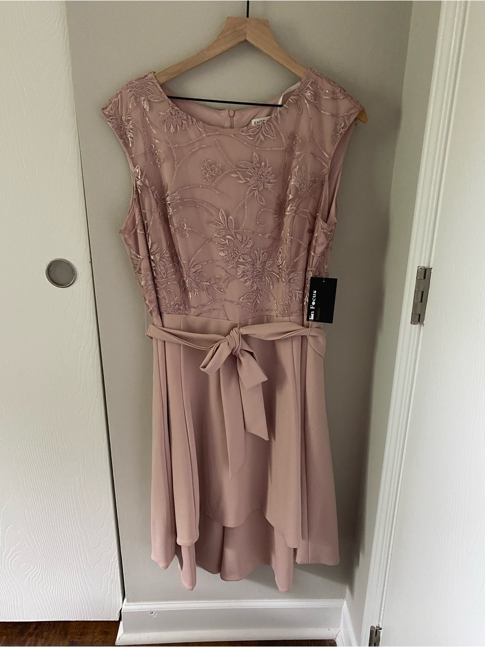 Enfocus Studio Dusty Rose Embroidered High-Low Dress